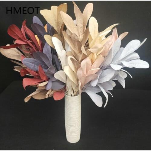 Autumn Green Plants Impatiens leaves Artificial Leaf Fog Grass Orchid Home Desktop Decoration Wedding Accessories Photo Props