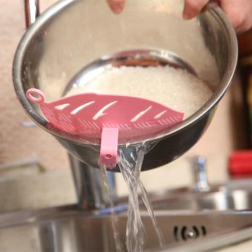 Rice Wash Filtering Baffle Sieve Beans Peas Washing Filter Drain Board SLeaf Shape Rice Cleaning Strainer Gadget