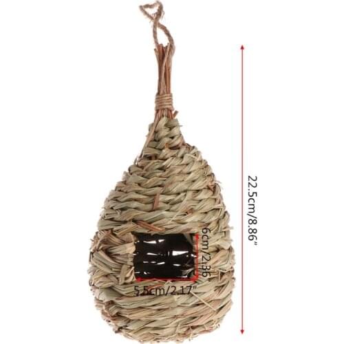 Bird Nest Natural Grass Eggs Cage Outdoor Decorative Weaved Hanging Parrot House