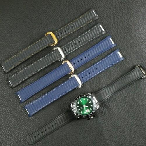 20mm rubber strap mens watch accessory buckle for omega seahorse 300 sports waterproof silicone strap ladies bracelet watchband