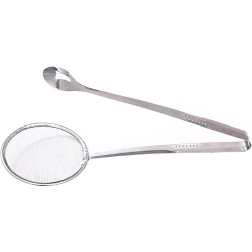 Stainless Steel Kitchen Flour Handheld Screen Mesh Strainer Flour Sieve Oil Strainer Colander Kitchen Tools
