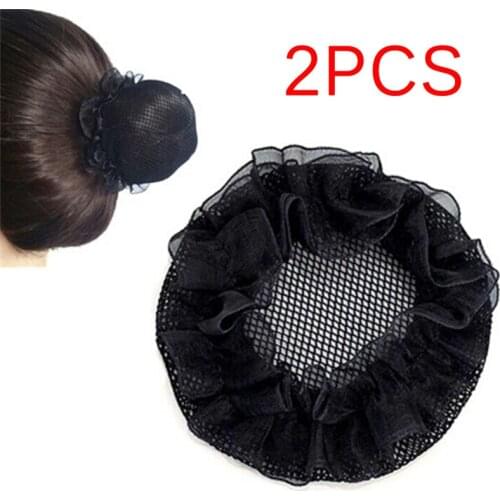 2pcs Women Ballet Dance Skating Snoods Hair Net Bun Cover Black High quality Wig Cap Hair net for Weave Hairnets Wig Nets
