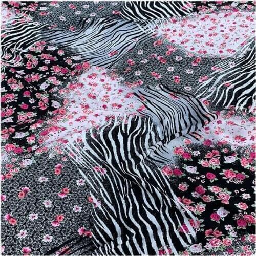 Width 59" Fashionable Simple Printed Pure Cotton Silk Fabric By The Half Yard For Dress Cheongsam Shirt Material