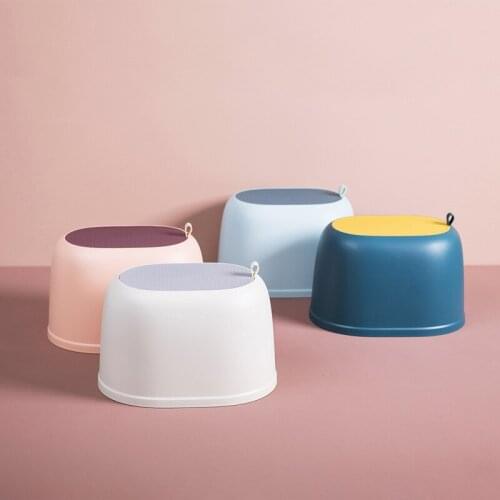 Stool Bathroom Non-Slip Stool Plastic Adult Child Hand-Washing Pad Foot Stool Baby Bath Thickened Baby Short Stool Home