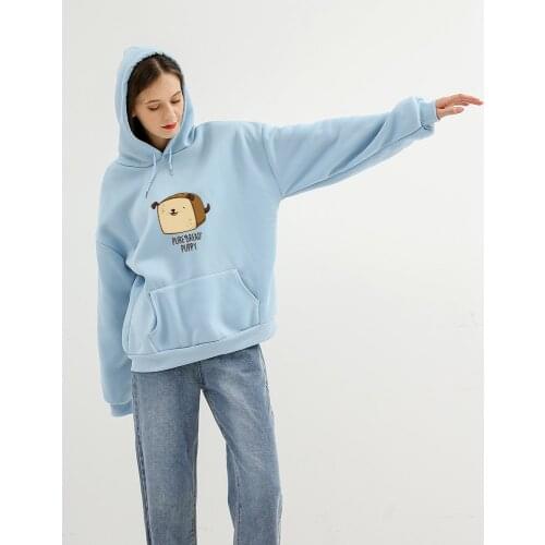 Cute Cartoon Hoodie Plus Size Sweatshirt Graphic Long Sleeve Sweatsuit Women Best Friend Hoodies with Pocket Pullover Clothing