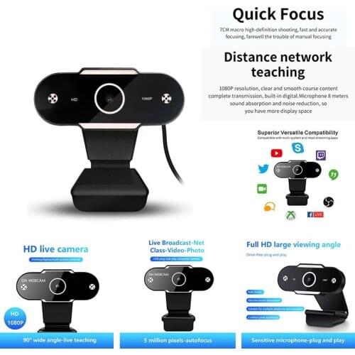 USB 2.0 Web Cam 2K HD Camera Webcam High-definition Focus Light Correction With Dual Microphone For Computer PC Desktop Laptop