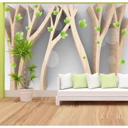 3d Modern Green Tree Cartoon Murals Wallpapers for Living Room Kids Bedroom Walls Papers Home Decor Vinyl Peel Stick Papel Tapiz