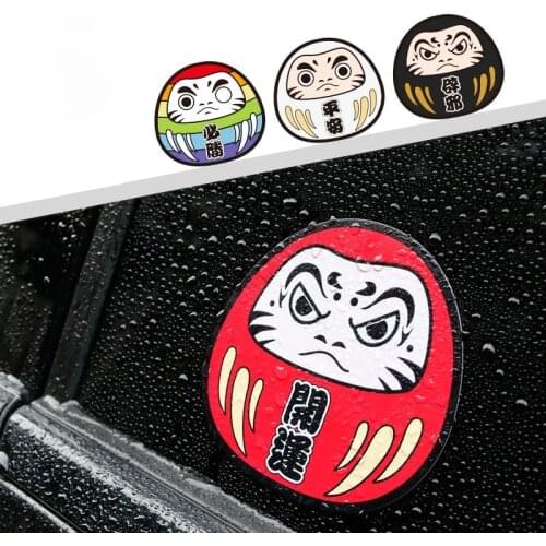 Japan Style Daruma Car Sticker Side Window Auto Vinyl Decal Best Wishes for Women Styling KK Vinyl Decals PVC JDM JEEP Van Bike