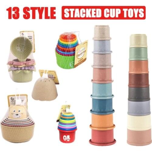 1 Set Stacking Cup Toys Early Educational Intelligence Folding Tower Toy Birthday Christmas Perfect Gift For Baby Kids Children