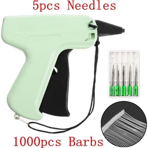1000 Barbs + 5 Needles Clothes Garment Price Label Tags Gun Marking DIY Apparel Tagging Guns Sewing Craft Tool