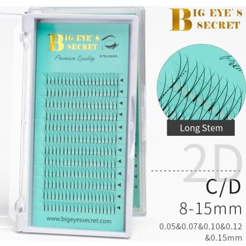 2D Premade Fans Volume LASHES 0.07 0.10mm Eyelashes Extension High Quality Pre-fanned Lashes Eyelash Extension Free Shipping