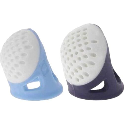 ABSF Set of 2 Sewing Thimbles Silicone Pin Needles Thimbles Comfortable Non-Slip Finger Protector