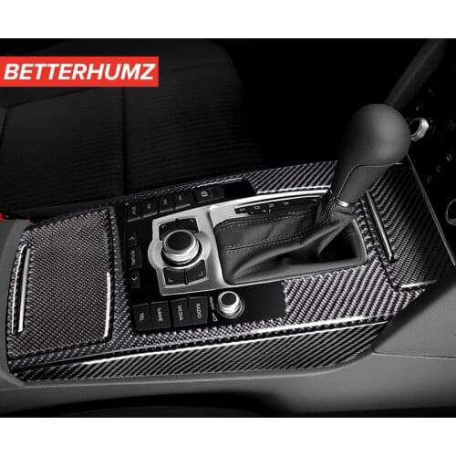 For Audi A6 c5 c6 Car interior accessories moulding Carbon Fiber Stickers Central Control Gear shift Panel Trim Cover decals