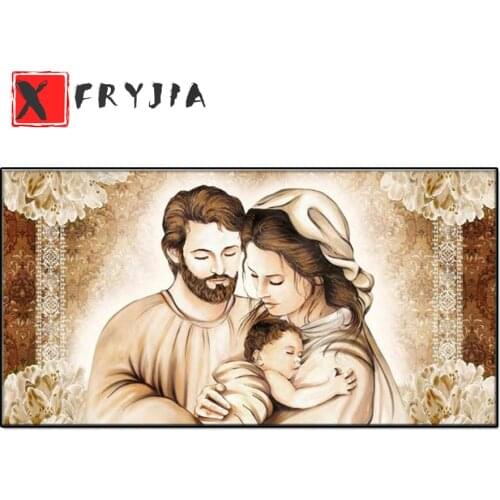 5D DIY diamond painting Religion Holy family Diamond Embroidery Full round Drill Cross Stitch Mosaic Crafts Kits Home Decor Gift
