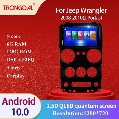 Car Radio DVD Player For Jeep Wrangler 2008 2009 2010 DSP Android 10.0 GPS Multimedia Navigation Video Caprplay No 2din