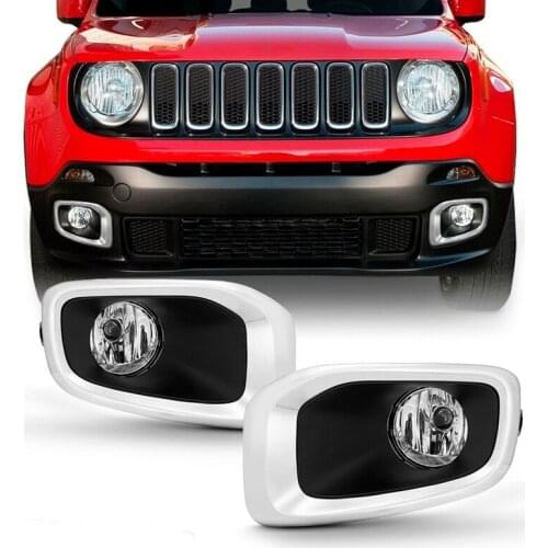 Car LED Bumper Fog Light with Switch+Bulbs Left+Right for Jeep Renegade 2015-2018 68256470AA