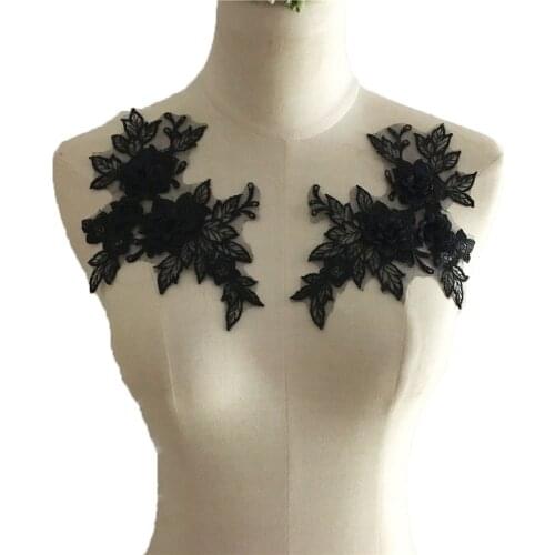 3D handmade supplies for making applique lace trimming sewing embroidery fabric needlework lace accessories 1 pair for sale