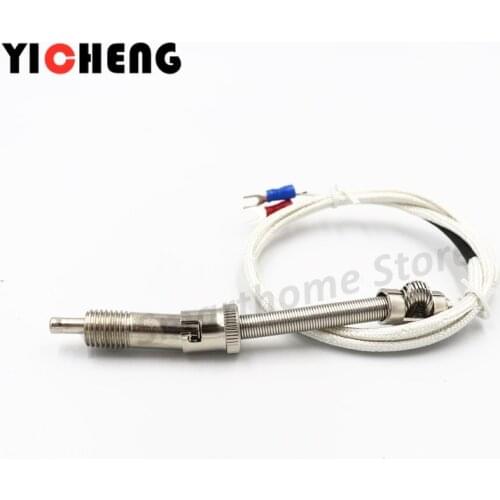 1M/2M E/K type 0-800 degree stainless steel temperature sensor thermocouple bayonet compression spring M12X1.5 card sleeve 32mm