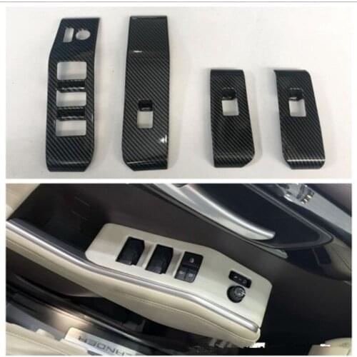 For Toyota Highlander 2022 ABS Carbon Fiber Car Windlow Lift Panel Frame Trim Car Styling Sticker