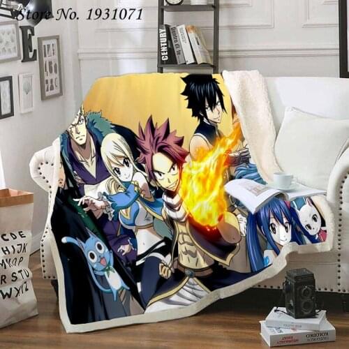 Anime FAIRY TAIL 3D Printed Fleece Blanket for Beds Thick Quilt Fashion Bedspread Sherpa Throw Blanket Adults Kids 10