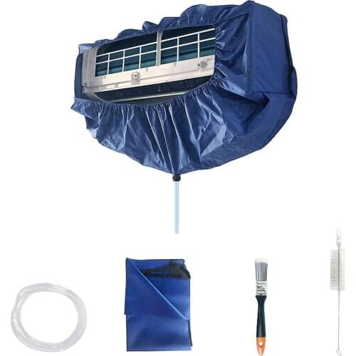 Air Conditioner Cleaning Cover With Water Pipe Waterproof Air Conditioner Cleaning Dust Protection Cleaning Cover Bag For 1-2P