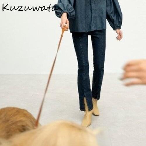 Женские джинсы клеш Kuzuwata China At AliExpress