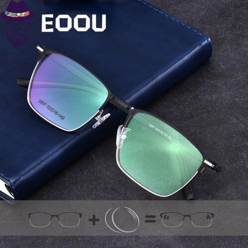 Square Men Prescription Eyeglasses Corrective Dioptric Glasses Optical Eye Frame Multifocal Progressive Glasses