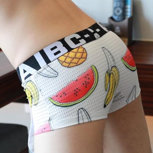 Hot sell aibc mesh summer brand boxers shorts mens underwear pants breathable fashion boxers shorts youth clothing