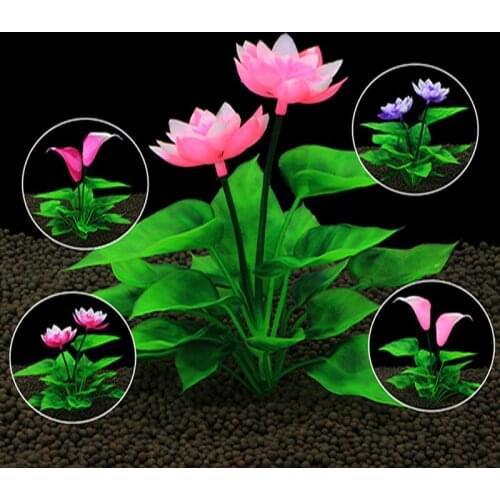 1PCS Small Artificial Aquatic Plant Water Plant Ceramic Base Plastic Aquarium Plant Fish Tank Decor Aquarium Accessories