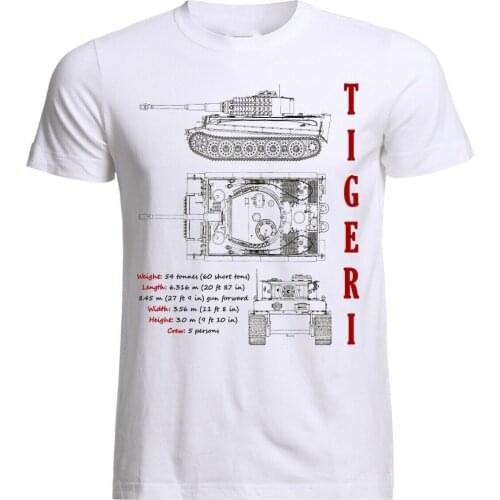 German Army Tiger 1 Tank Panzer WW2 Wehrmacht blueptint Design T-Shirt