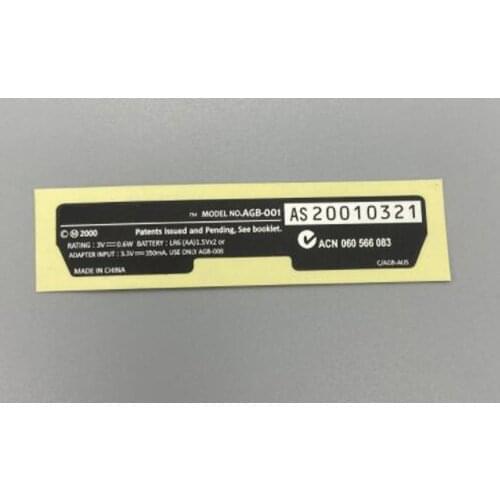 200 PCS a lot New Lables Stickers Replacement for Gameboy Advance &Game boy Pocket For GBA &GBP Game Console shell Back Tag