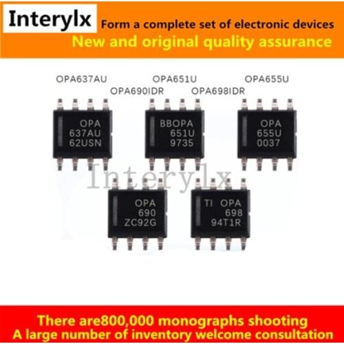 2pcs New OPA637AU OPA690IDR OPA698IDR OPA651U OPA655U SOP-8 Operational Amplifier IC Chip Can Be Bom With Single Quotes
