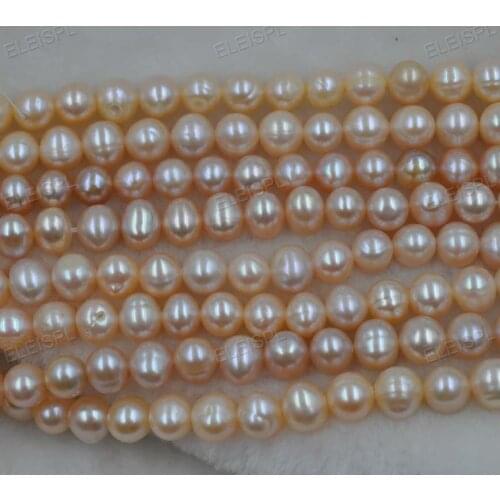 Wholesale 12 strands 7-8(6.5-7.5mm) pink freshwater pearl loose pearl