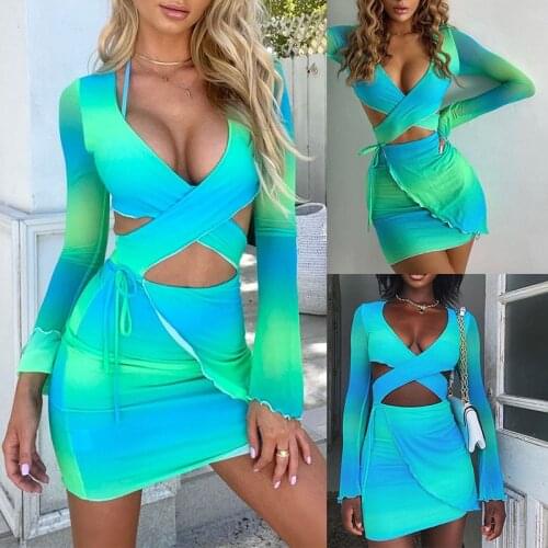 Dresses For Women Tye Die Style Skinny Summer Sexy Club Party Wear Beach Sundress bodycon dress vestidos mujer women clothing