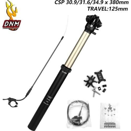 DNM Remote Mountain Downhill Bike Dropper Seat post 30.9mm 31.6mm Adjustable height Seatpost MTB External Routing Travel 125