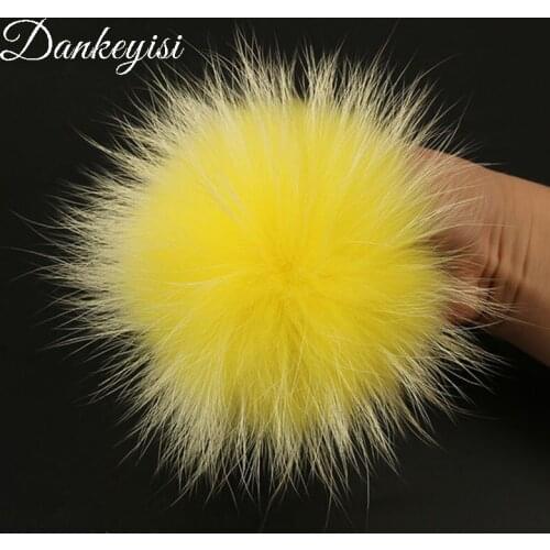 DANKEYISI Real Fur Pompoms Fur Raccoon Pom DIY Raccoon Fur Pom Poms Natural Mink Fur Pompon For Hats Bags Shoes Skullies Beanies