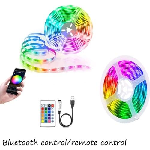 1M-5M RGB LED music Strip Lights Bluetooth Wireless App Controlled Light Strip Infrared Control TV background Decor Lights
