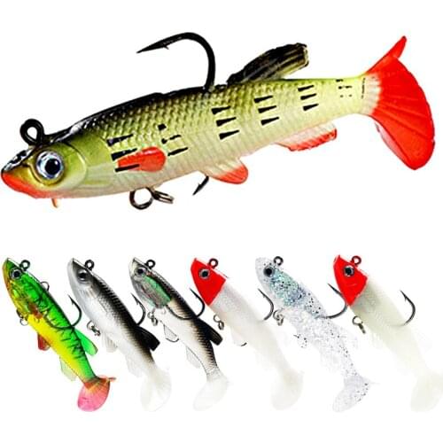 Cat Claw Coiled Tail Fishing Lure Treble hooks soft Bait 14g 80mm Professional Fishing Lure Middle lower water Layer Use