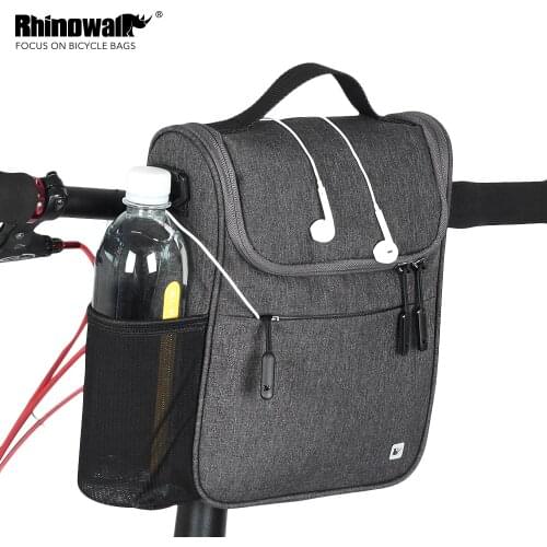 Rhinowalk Multifunction Handlebar Bag 5L Large Capacity MTB Road Bike Front Tube Bag Cycling Shoulder Bag with Waterproof Cover