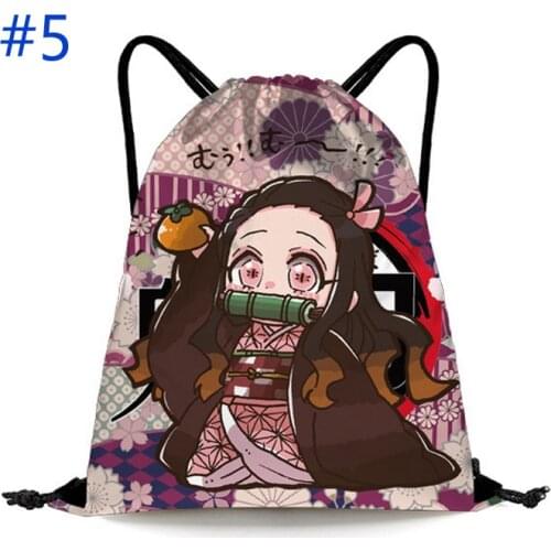 Anime Kamado Nezuko Shopping Bag Demon Slayer Backpack Drawstring Bag Type B