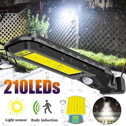 210 leds COB Wireless Solar Lamp With 3 Modes Outdoor Waterproof Solar Light Security Lighting For House Wall Street Yard Garden