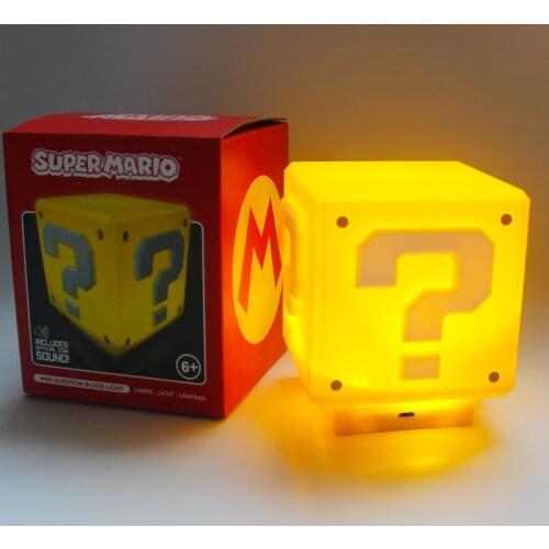 Game Marios LED Night Light Question Mark Sound Rechargeable Cube Home Decoration Lamp Lampara Boy Kid Gift Bedroom toy