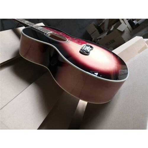 Only 2 in stock 6 string 43 inch sunburst guitar,0M J20 acoustic guitar, folk guitar,Spruce plywood guitar,black inlay