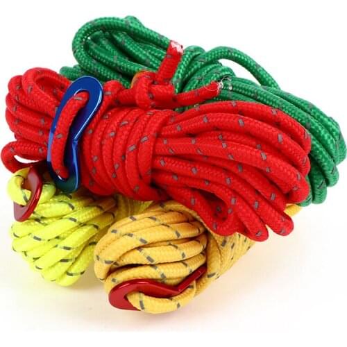 4 Colors Outdoor Rock Climbing Rope 4mm Diameter High Strength Survival Paracord Safety Rope Cord String Hiking Accessory