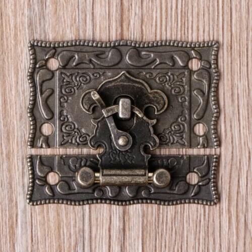 55mmx47mm Vintage Style Latch Wooden Box Hasp Pad Chest Lock Bronze Tone Antique QXNB