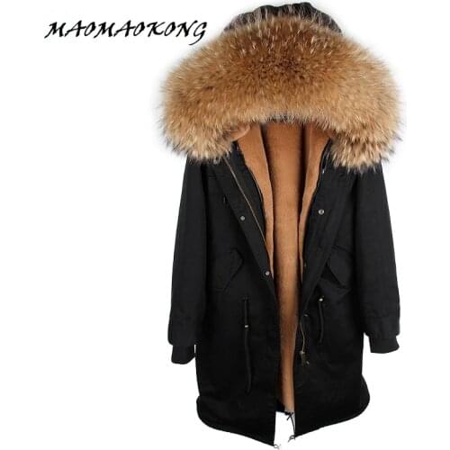 Over the knee X-Long parka real fur coat winter jacket women raccoon fur collar Lined with fux fur parkas free shipping