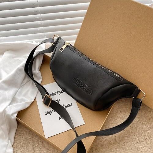 Women Crossbody Chest Bag PU Leather Zipper High Quality Casual Fanny Pack Soild Waist Bag Daily Mobile Phone Purse Bust Bag
