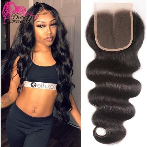 Beauty Forever Body Wave Lace Closure 100% Human Hair Closure 10-20 Inch 4*4 PU Silk Base Closure Free Part Remy Human Hair