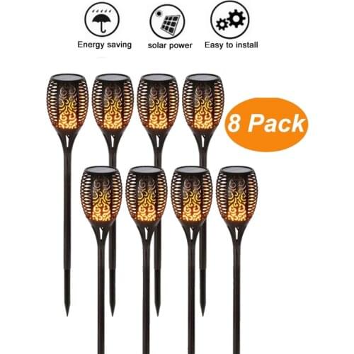 2-8 pcs LED Solar Flame Lamp Flickering Solar Landscape Lawn Lamp Outdoor Waterproof IP65 Yard Garden Torch Light Spotlight