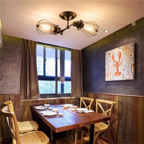 2 Heads Vintage Industrial Ceiling Light Retro Style Iron Bronze Lights E26/E27 Light Fixture Aisle Lights Restaurant Lights